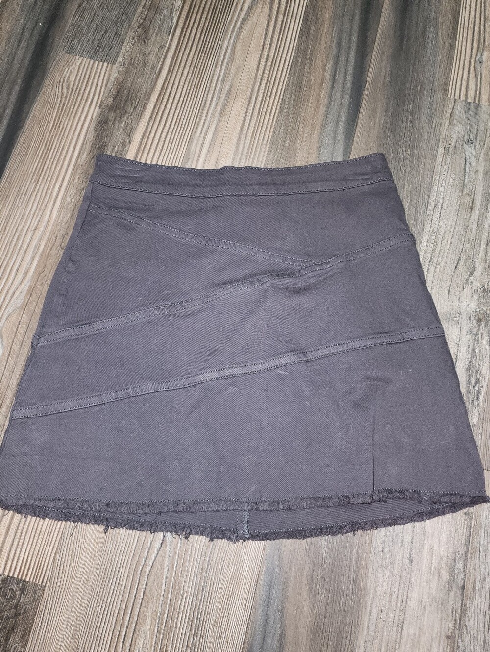 NWT Mustard Seed Black Mini Skirt Frayed Hem Small Stretch Festival Weekend